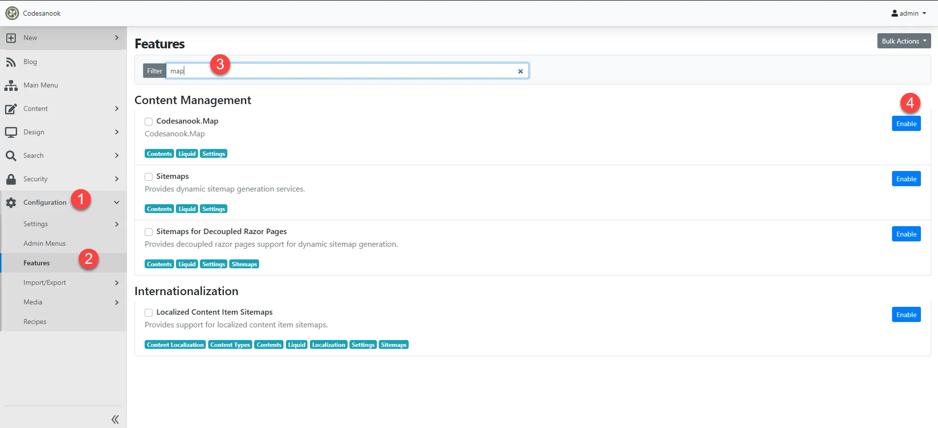 step to enable a module